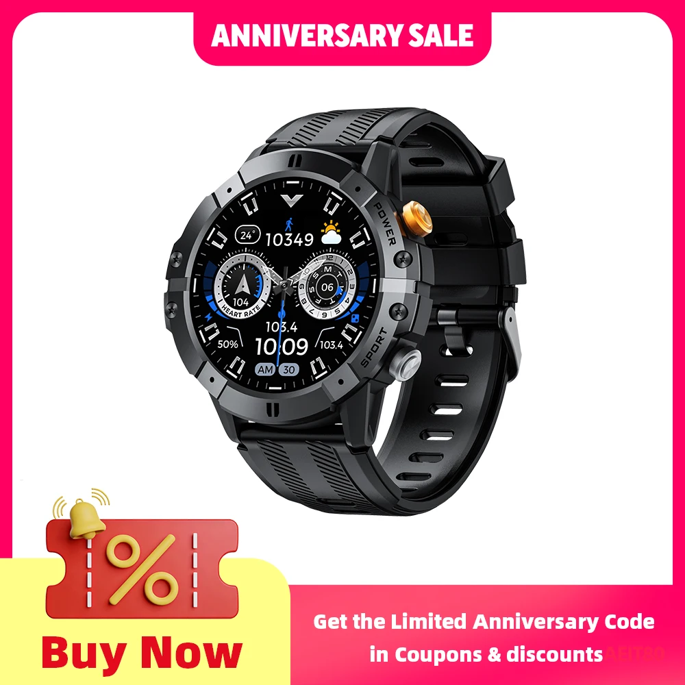 

CUBOT C29 SmartWatch 1.52-inch 1ATM Waterproof Sport Watch for Men 410mAh Battery, Bluetooth Call, Heart Rate&24H Health Monitor