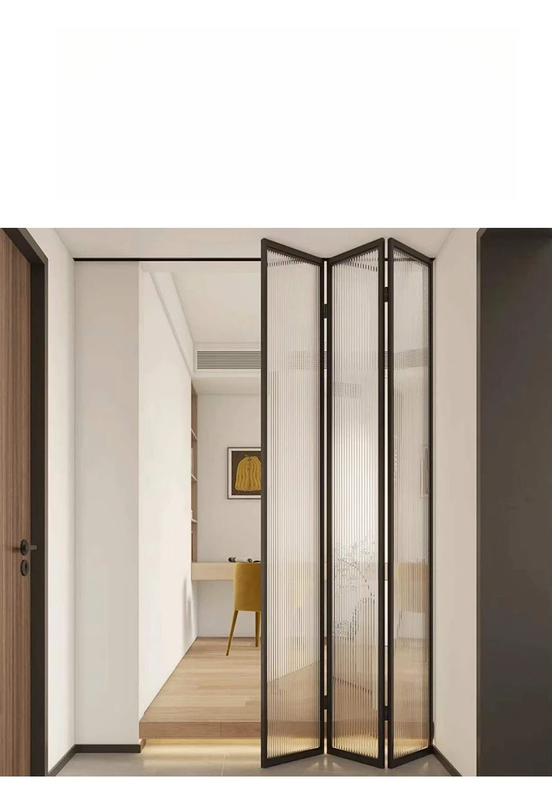 Internet celebrity extremely narrow aluminum alloy folding sliding door customized simple indoor bathroom kitchen minimalist