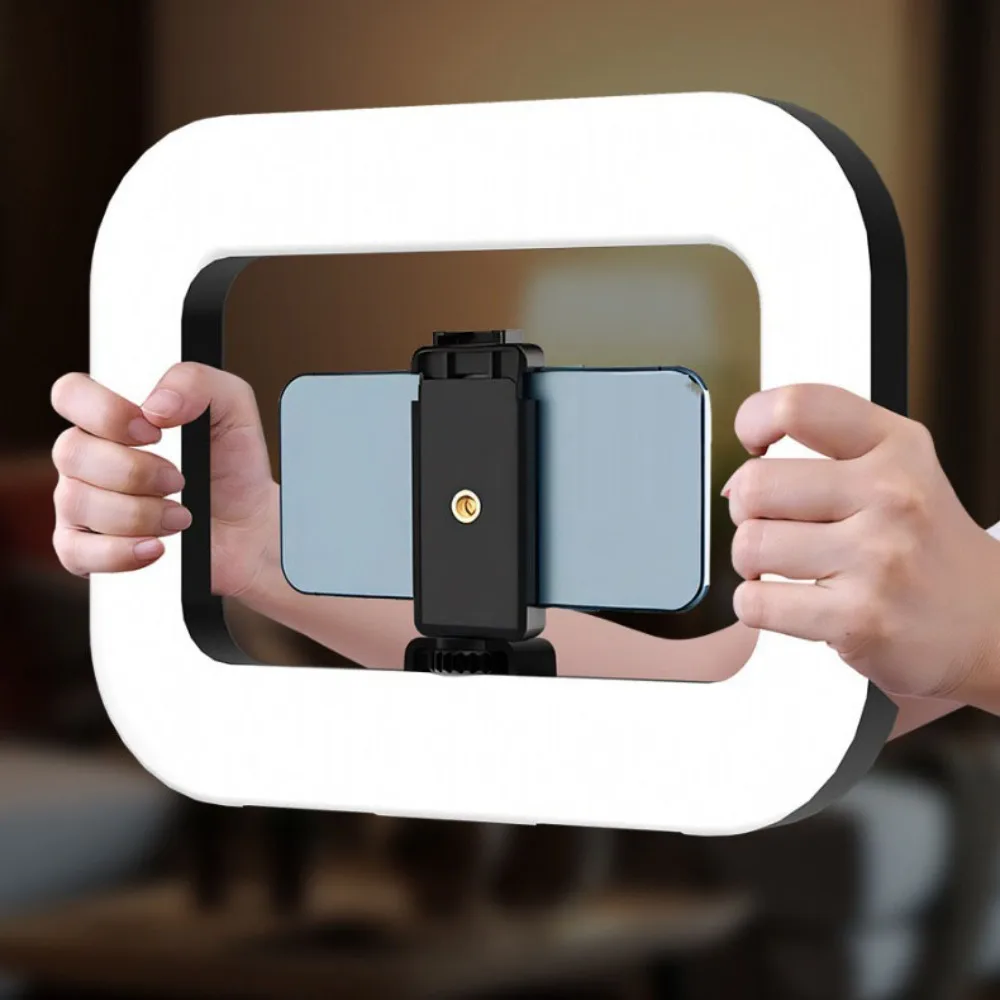 Lampu Selfie Genggam dengan Penjepit, Lampu Video LED yang Dapat Disesuaikan, Lampu Isi Daya Ulang Tiga Warna untuk Ponsel