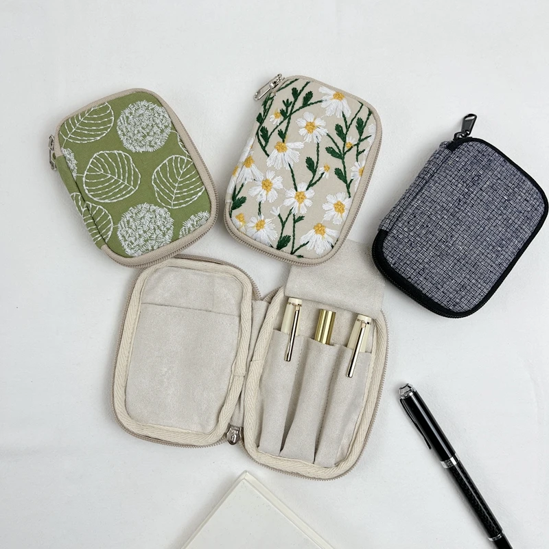 Original DIY Fabric Pen Bag Suitable for KAWECO Pen Sailor Writing Mini Montblanc Short Pen Protection Case 12X8CM
