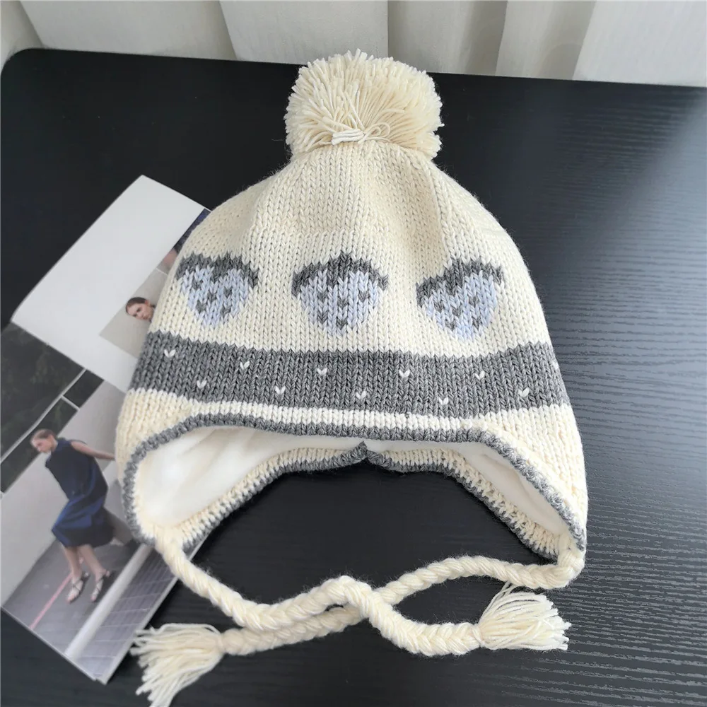 قبعة إيرفلاب النساء الشتاء قبعة متماسكة Pompom الصوف بطانة إكسسوار دافئ للفتيات الطقس البارد الخريف التزلج في الهواء الطلق عطلة #5