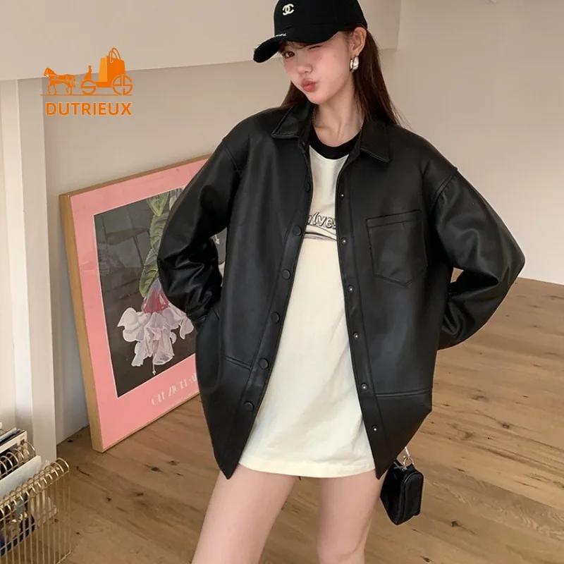 Mittellange Damen-Echtlederjacke im Hemdstil für Herbst und Winter, 100 % echter Schaffell-Intellektueller, sanfter, eleganter Mantel