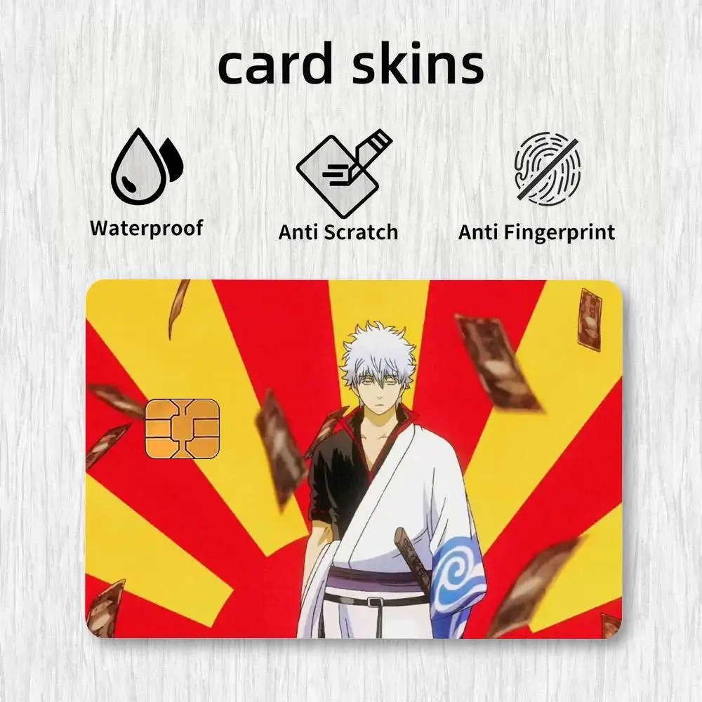Anime G-Gintama Card Stickers Credit Card DIY Card Protector Stickers Waterproof Film Skin Cover