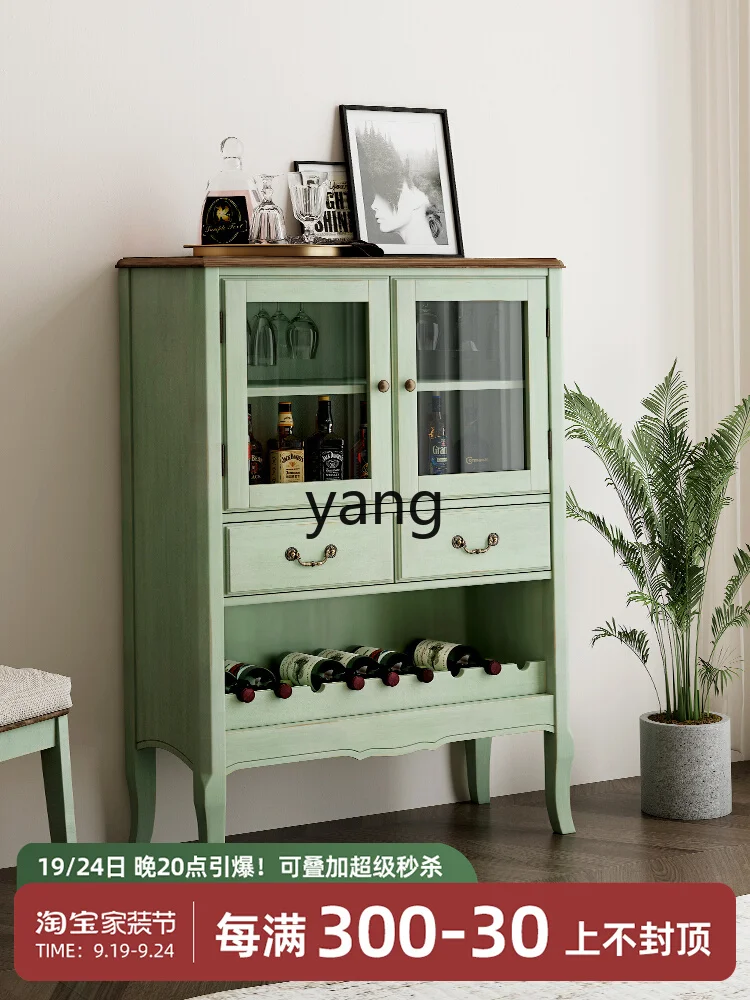 xyy wine cabinet dining side cabinet integrated against the wall living room home solid wood rural retro small apartment