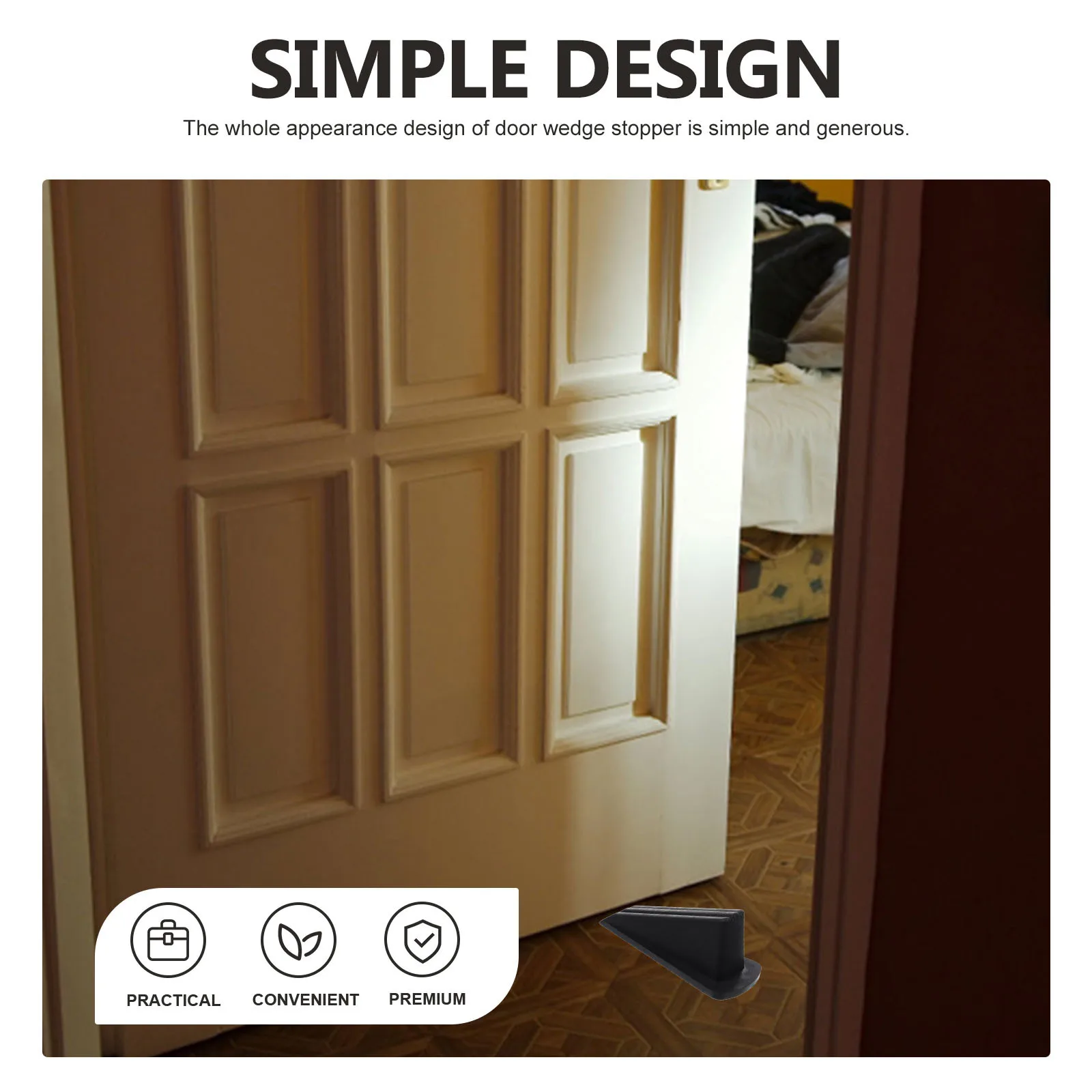 

2Pcs Door Stopper Anti Collision Nail Free Door Wedge for Bedroom Floor Wall Protector Noise Reduction