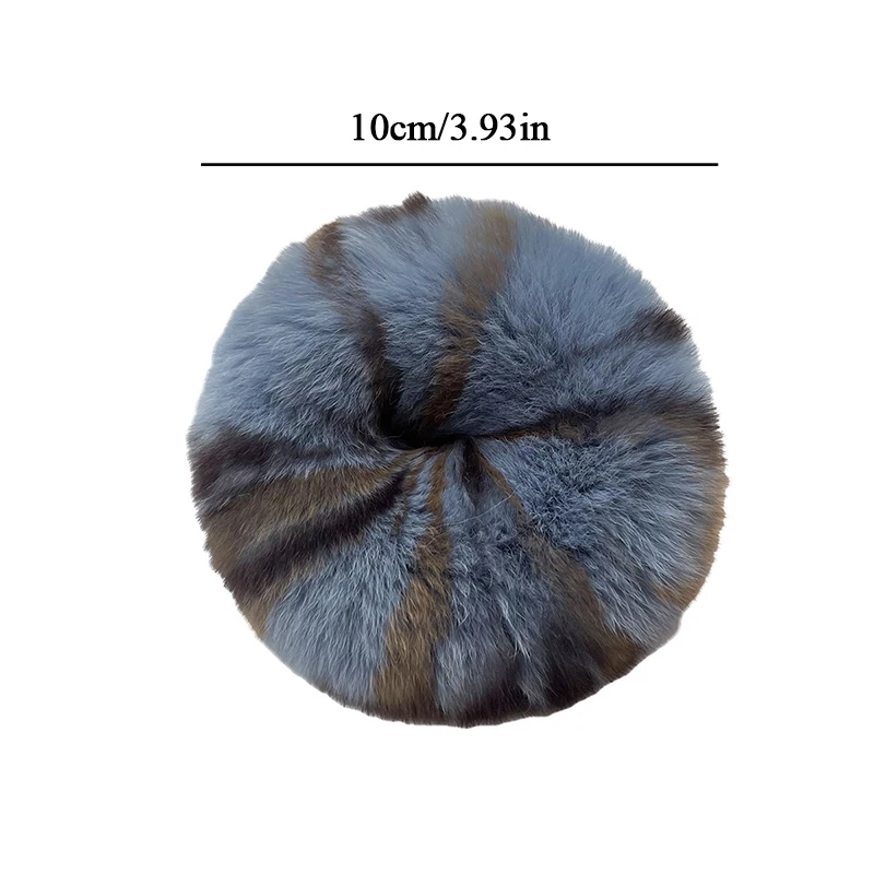 Women Fashion Fluffy Elastic Hair Rubber Bands Winter Warm Fur Scrunchies Soft Striped Pattern Hair Rope DIY Hair Accessories