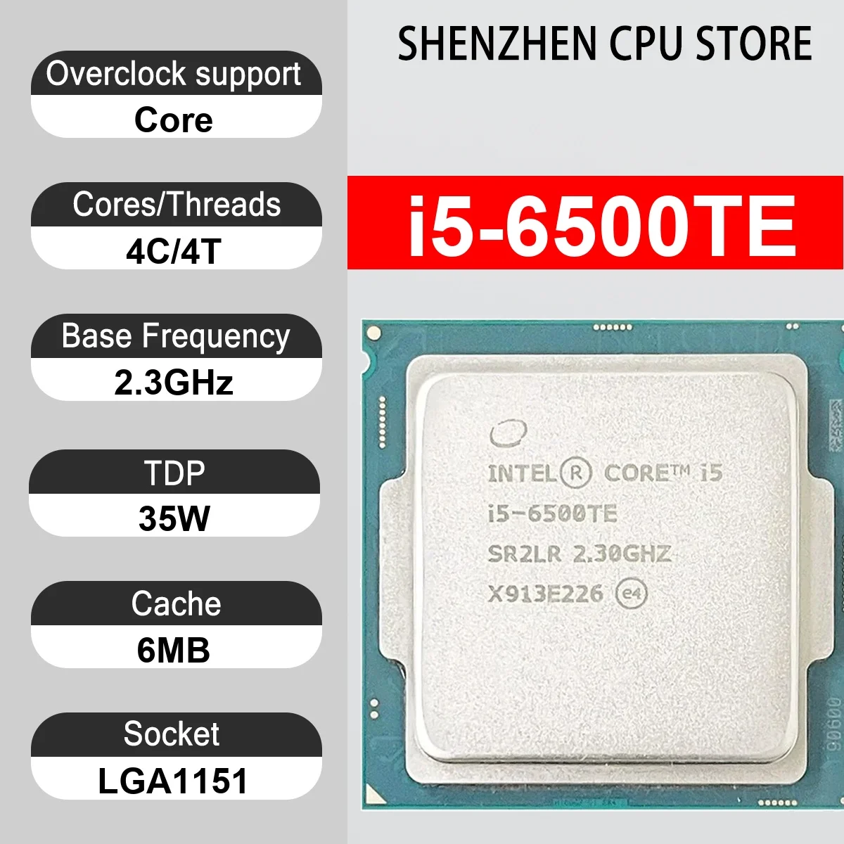 Intel Core i5-6500TE 4 Core 4 Thread 2.30GHz 35W 6MB Cache 14nm LGA1151 SR2LR DDR4-1866/2133 DDR3L-1333/1600 MHz Skylake HD