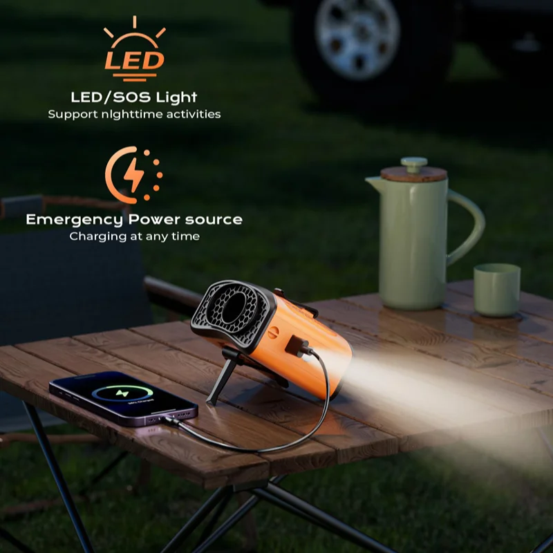 Portable Waist Fan 13000 RPM USB Rechargeable Wearable Belt Body Fan 4-Speed 22H Cooling With Flashlight Summer Cool Tool