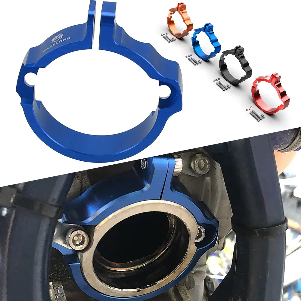 

Motorcycle Exhaust Tip Muffler Pipe Clamp Flanges Protector Cover For Husqvarna TC250 TX300 2023-2024-2025 TE250 TE300 2024-2025