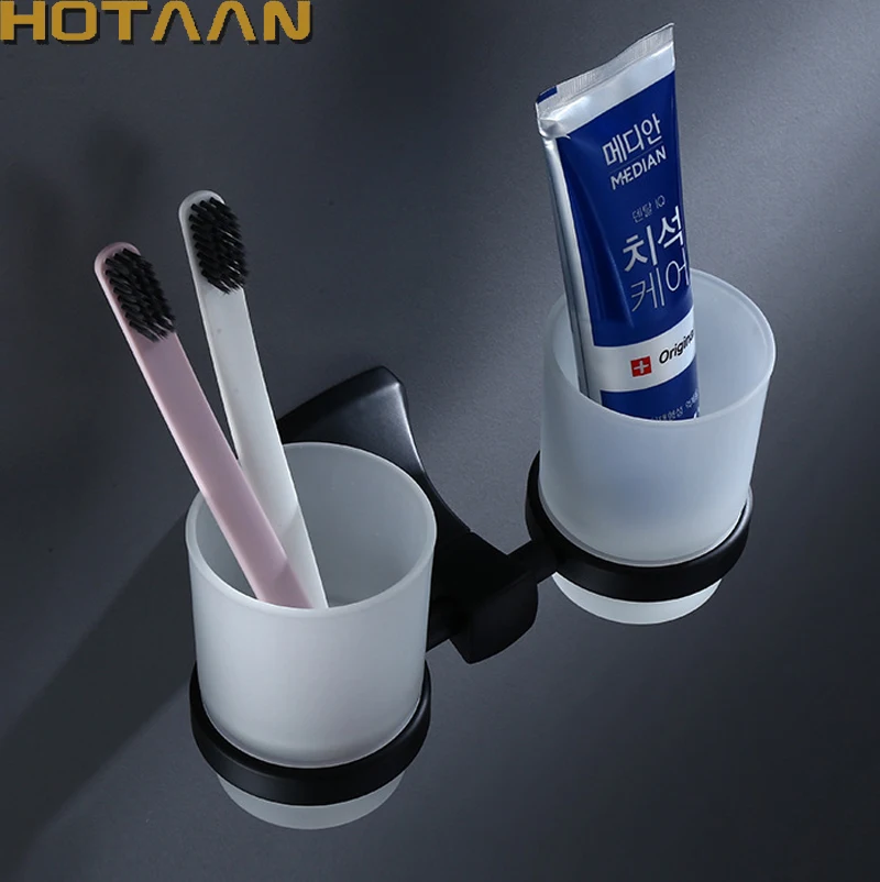 

. Fashion toothbrush holder,Black color ,Double cup, Bathroom cup holder bathroom set-wholesale YT-13608-H