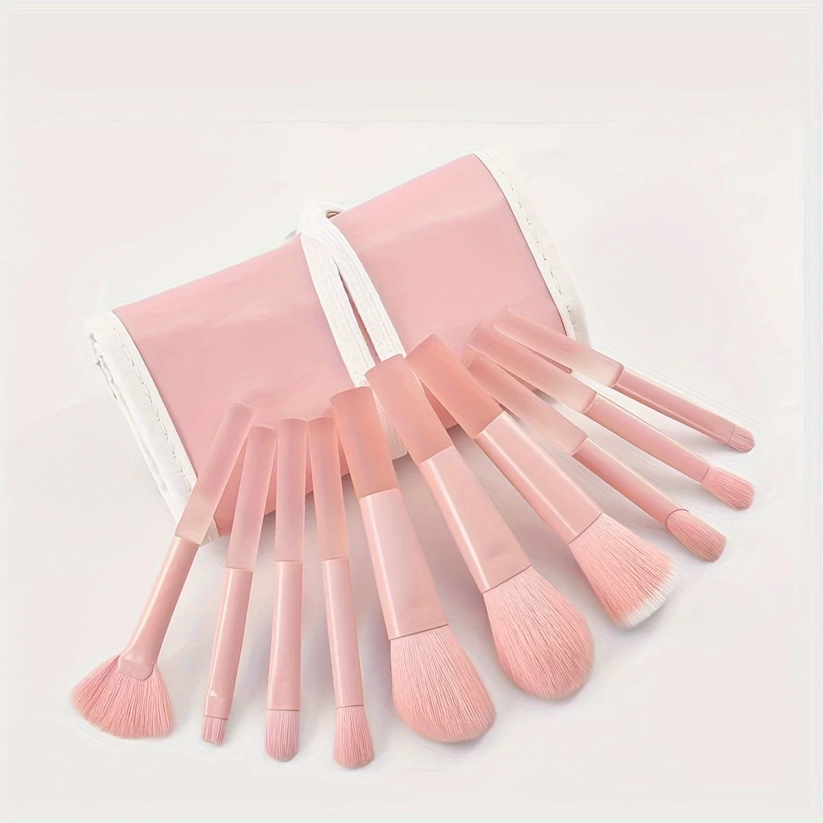 10pcs Mini Makeup Brush Set Premium Synthetic Blush Foundation Chalk Eyebrow Eyeshadow Brush Perfect for Makeup Beginners