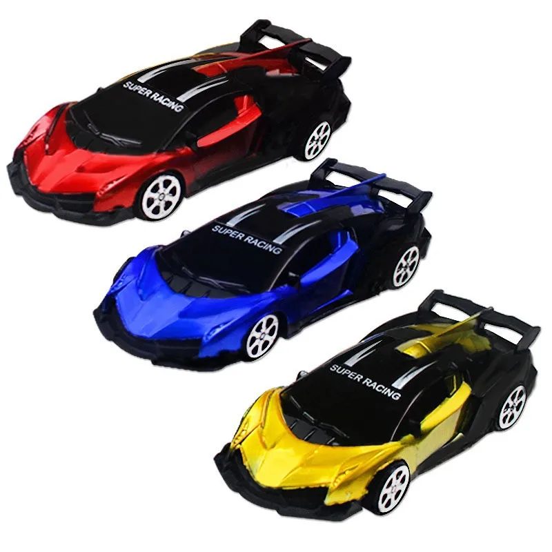 Rompecabezas de 3 piezas para niños, juguete de simulación colorido, Mini coche de carreras de plástico, modelo creativo, juego de escritorio, coche extraíble