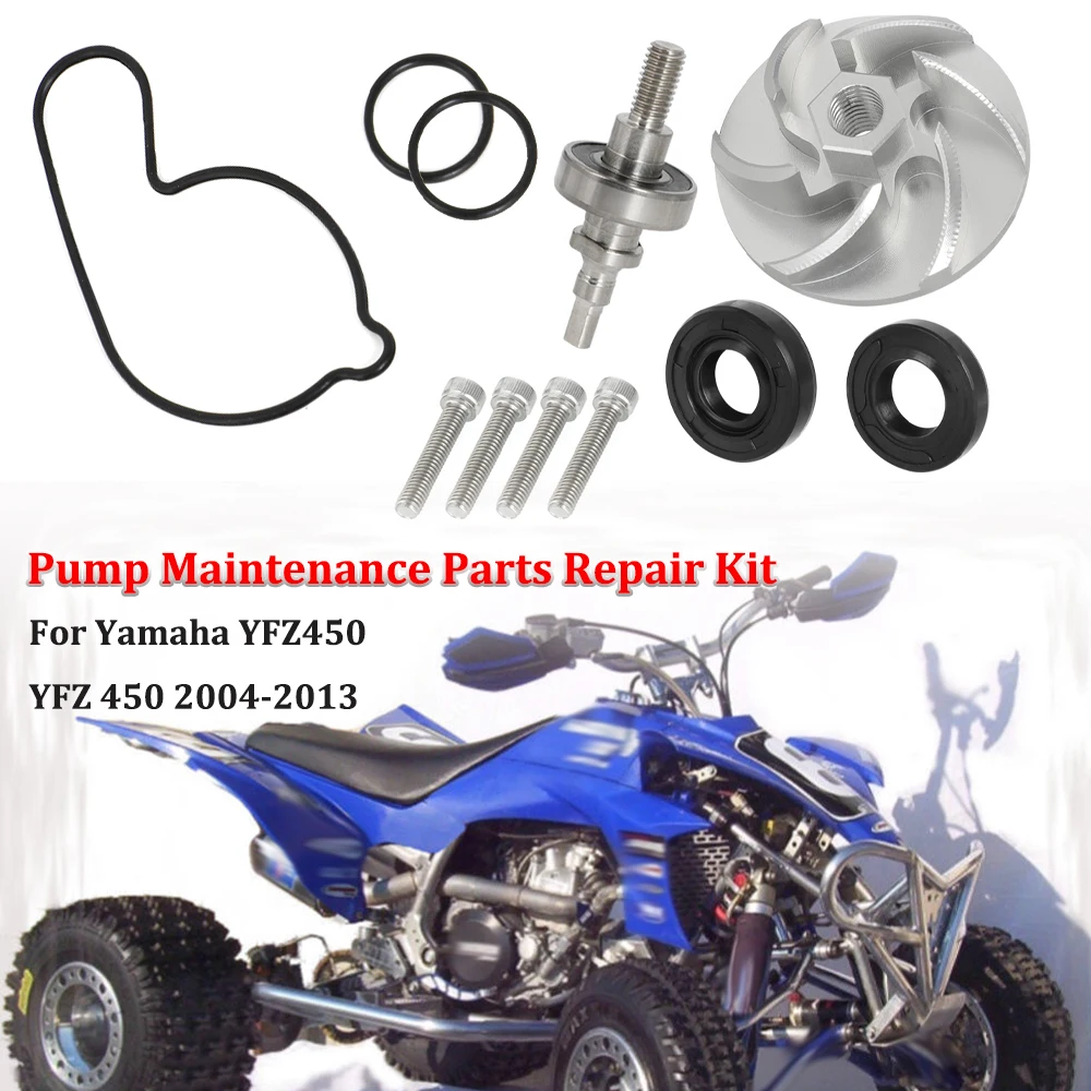 Dla Yamaha YFZ450 YFZ 450 2004-2013 uszczelka pompy wodnej zestaw naprawczy łożyska części konserwacyjne pompy ze śrubami