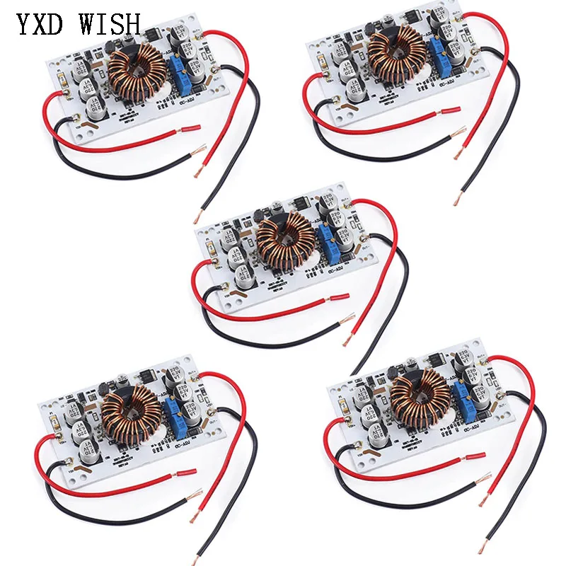 

5 шт., 600 Вт, алюминиевая пластина, повышающий преобразователь постоянного тока, регулируемый 10 А, повышающий постоянный ток, модуль питания, светодиодная плата драйвера