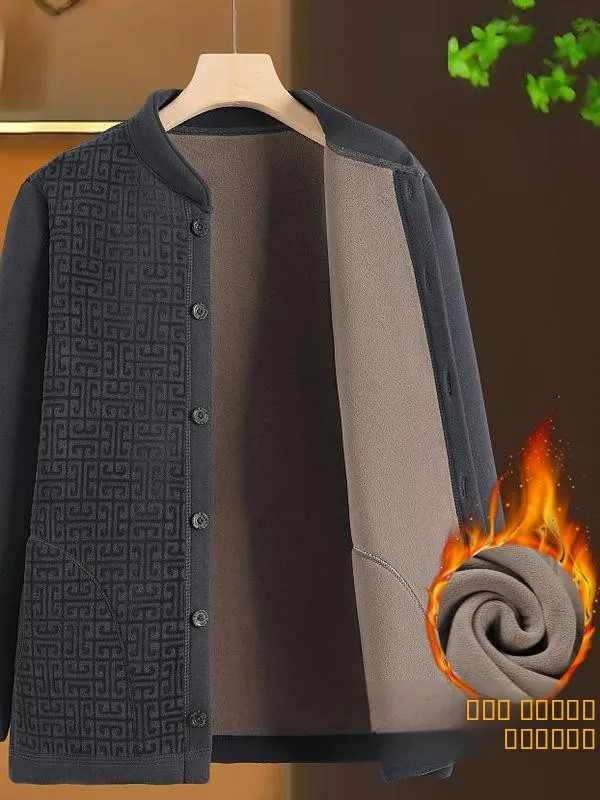 جديد الشتاء Thiened القطن Jaet الدافئة الوقوف طوق أورلون الألياف فضفاض سترة معطف للرجال في منتصف العمر Busin شهم S...