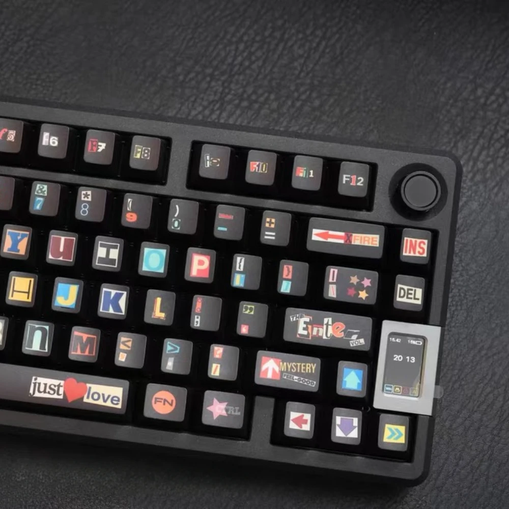 ملصق موضوع Keycap مجموعة 145 مفتاح PBT مخصص أسود شخصية لوحة المفاتيح غطاء الكرز الشخصي الألعاب KeyCap للوحة المفاتيح الميكانيكية