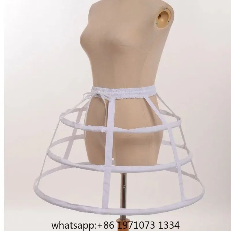 Girls 3 Hoops Crinoline Cage Bustle Petticoat Women Adjustable Pannier for dress