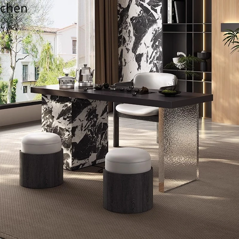 HXL balcony tea table and chair combination minimalist living room coffee table rock slab tea table