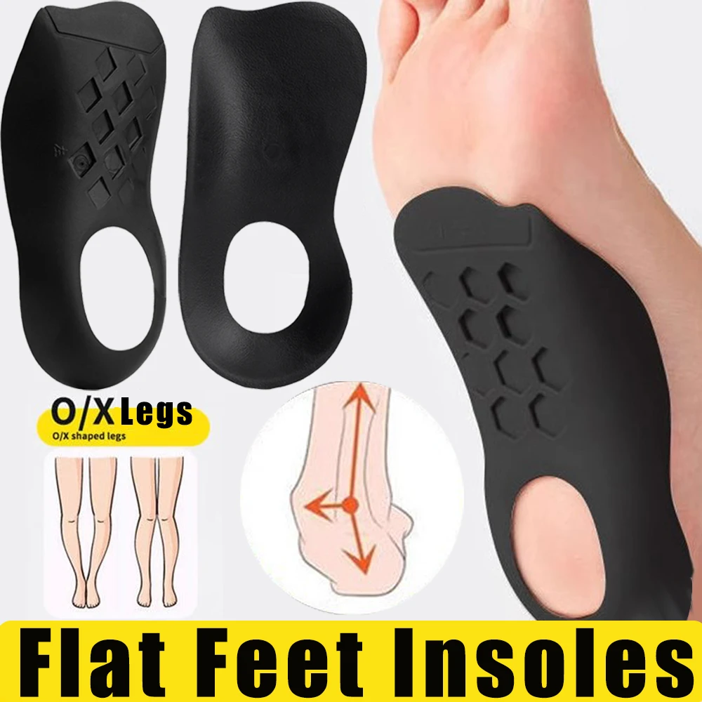 Plantilla para piernas en forma de O para pie plano, plantillas ortopédicas para corrección de zapatos, soporte para arco, fascitis Plantar, inserto para el cuidado de los pies para hombres y mujeres