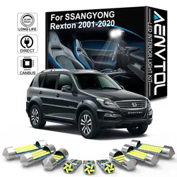 AENVTOL Interior LED Lights Canbus For SSANGYONG Rexton 2 4G G4 Sport 2002 2003 2005 2007 2008 2011 2014 2016 2019 Accessories