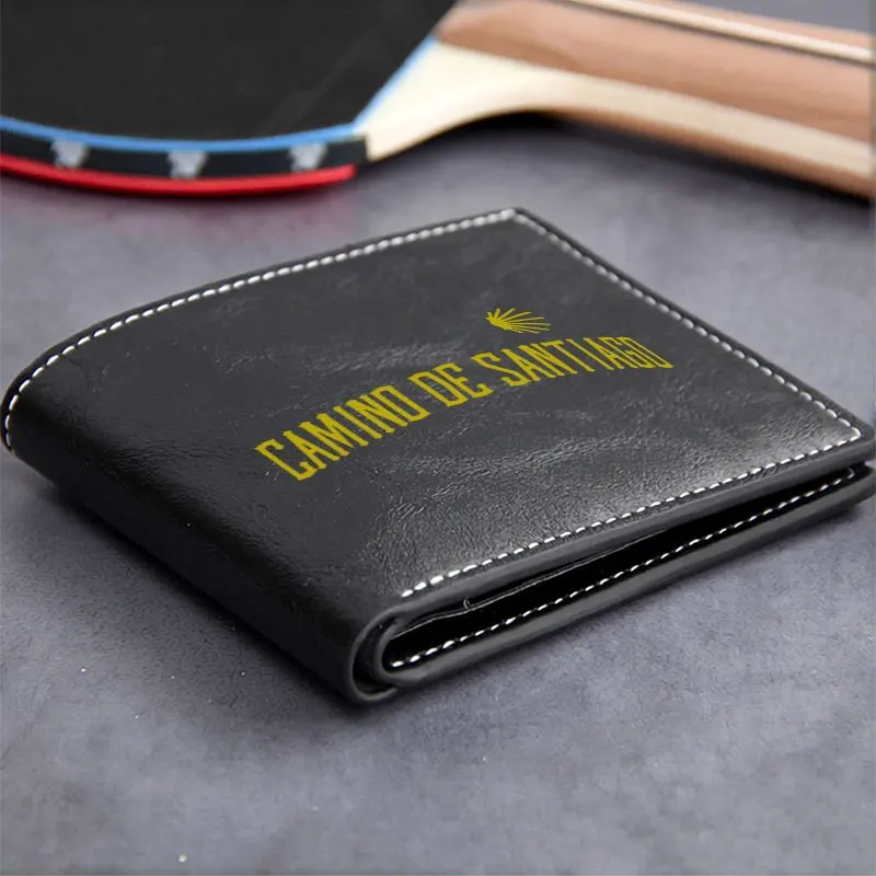 Portafoglio Camino de Santiago Premium PU Design minimalista Portafoglio compatto unisex leggero e durevole per affari