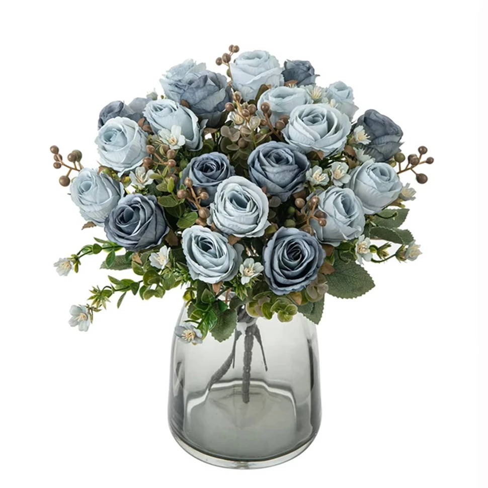 

Silk artificial rose decoration flower bridal wedding party bouquet home vase spring outdoor garden and courtyard DIY decoration