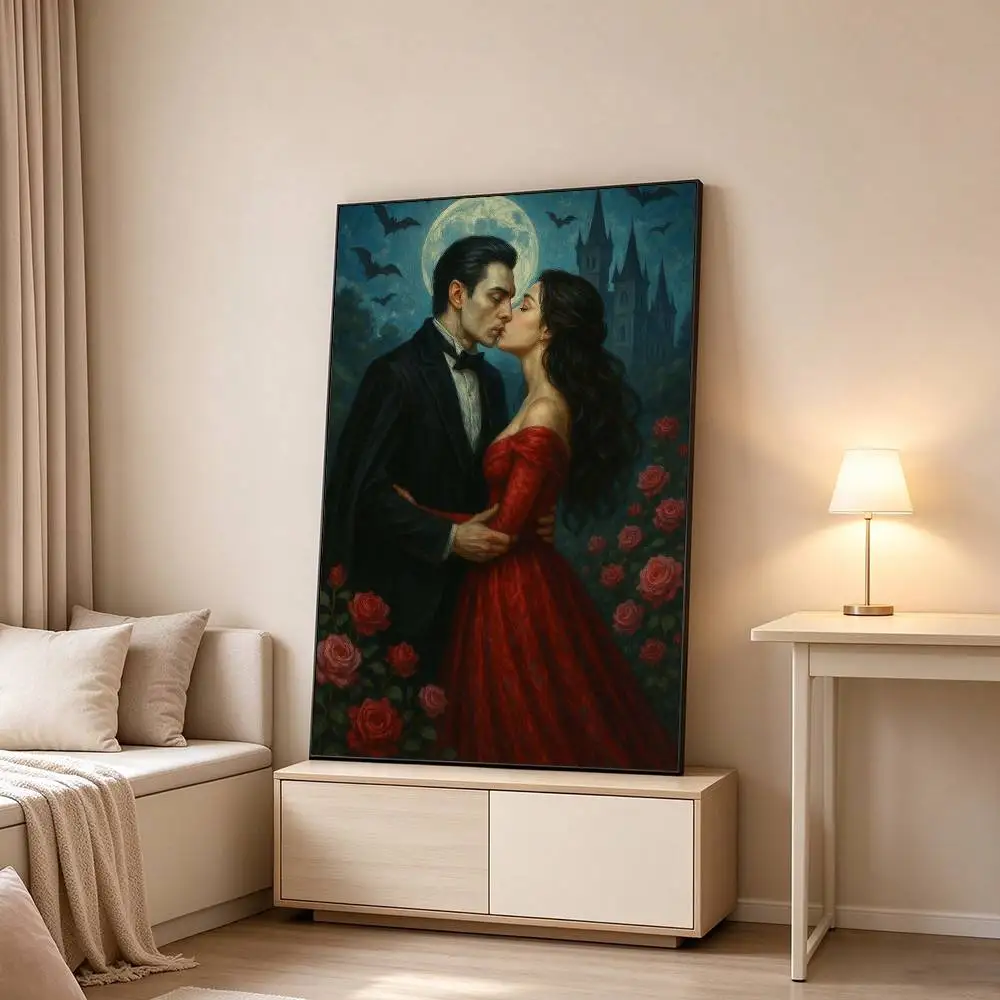 D-Dracula A Love-E Tale  Poster Waterproof Wall Art Sticker For Bar Living Room Vintage Decor High Quality Print Gift