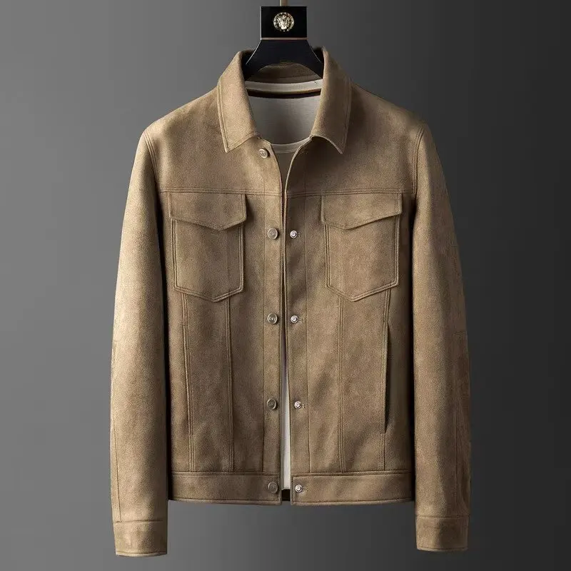 

Autumn Winter Men's Vintage Fashion Suede Jacket Coat New Style Cool Clothing