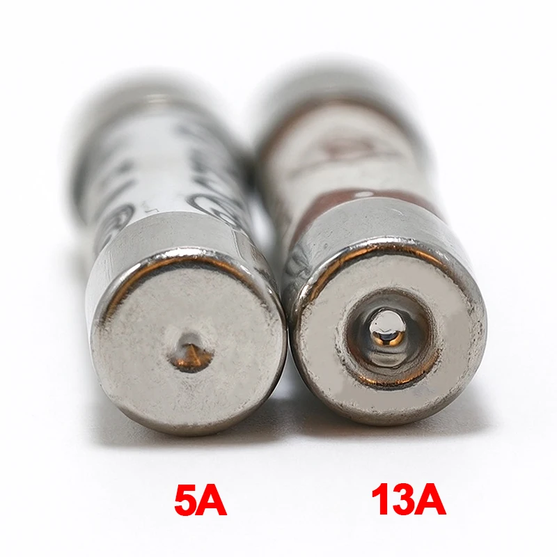 10/30/50PCS BS1362 British Plug Fuse 6x25mm Sand Filled Explosion Proof Ceramic Fuse Tube 5A 13A 240V Cartridge Fuse