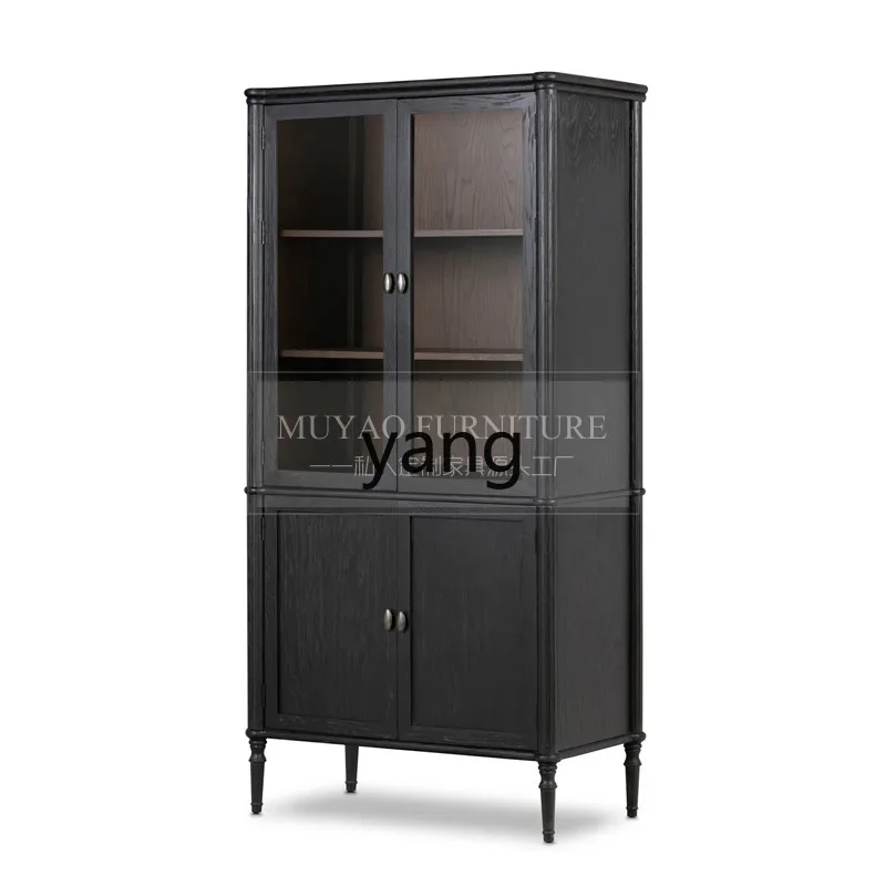

lzr Vintage Glass Door Wine Cabinet Storage Cabinet Nordic Sideboard