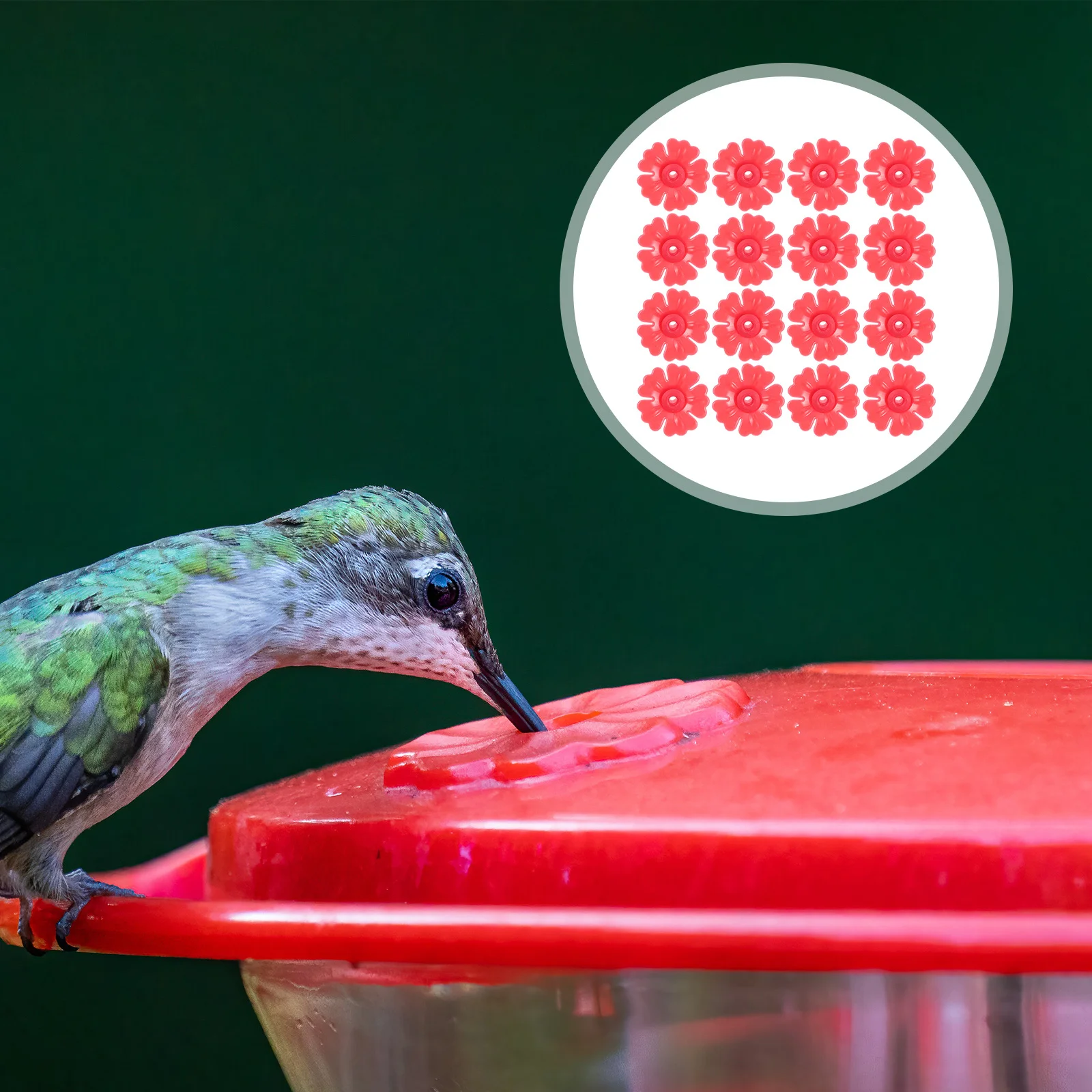 

20Pcs Hummingbird Feeder Flower Replacements Plastic Bird Feeder Decorative Flower Shaped Easy to Snap in Long Time Use