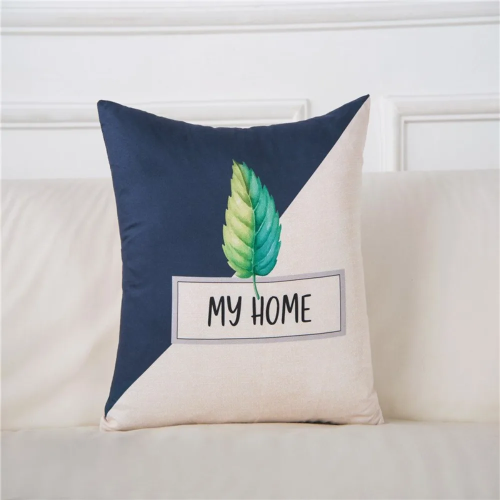 CIFBUY Blue Gray Deer Flannel Cushion Cover 30x50/45x45/50x50cm Geometric Decorative Throw Pillow Case for Office Sofa Car Home