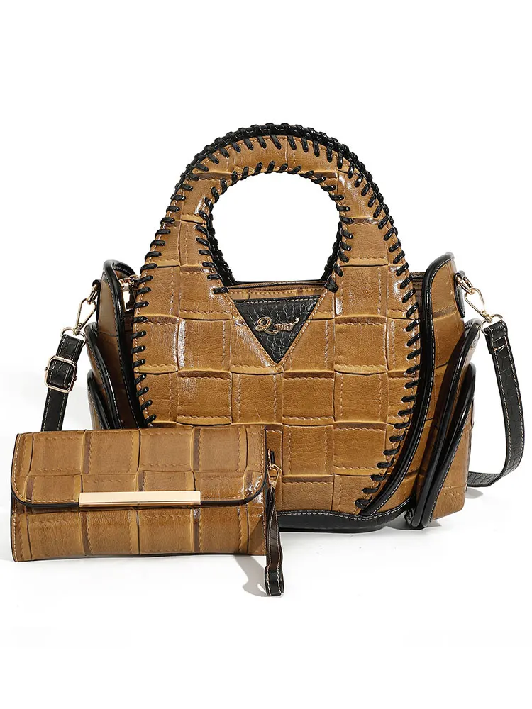 

Bag Woman Large Capacity Leather Purse Fashion Designer Top Handle Handbags Women Crossbody Large Bags for Women Set with Wallet