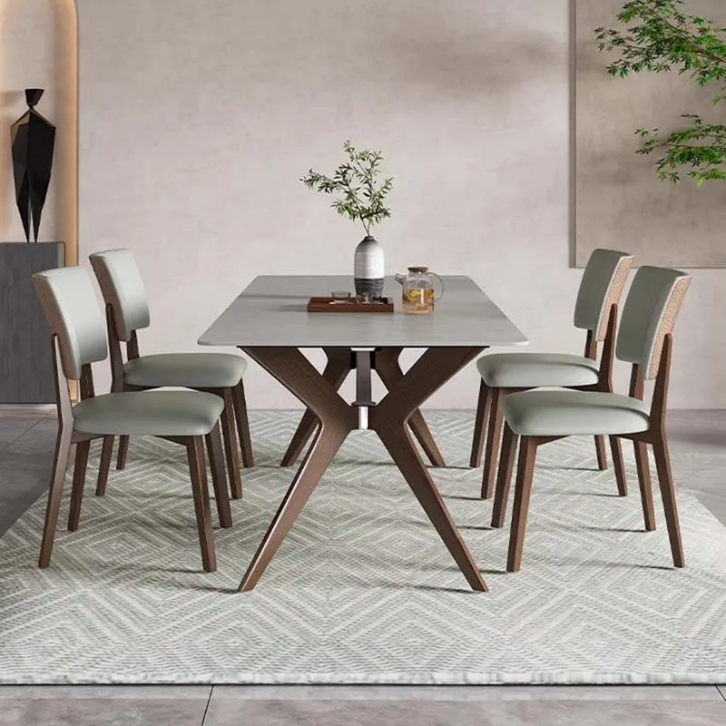 Rectangle Breakfast Dining Table Luxury Modern Portable Design Dining Table Chairs Wooden Mesa De Comedor Home Furniture