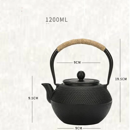 Cast Iron Teapot Tea Kettle for Boiling Water Oolong Tea 300/600/900ML Japanese Iron Tea Pot with Stainless Steel Infuser