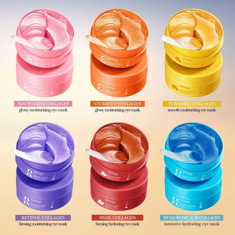 80 pçs bioaqua máscara de olho de colágeno de cristal anti olheiras anti-rugas hidratante anti-envelhecimento retinol remendos de olho cuidados com a pele