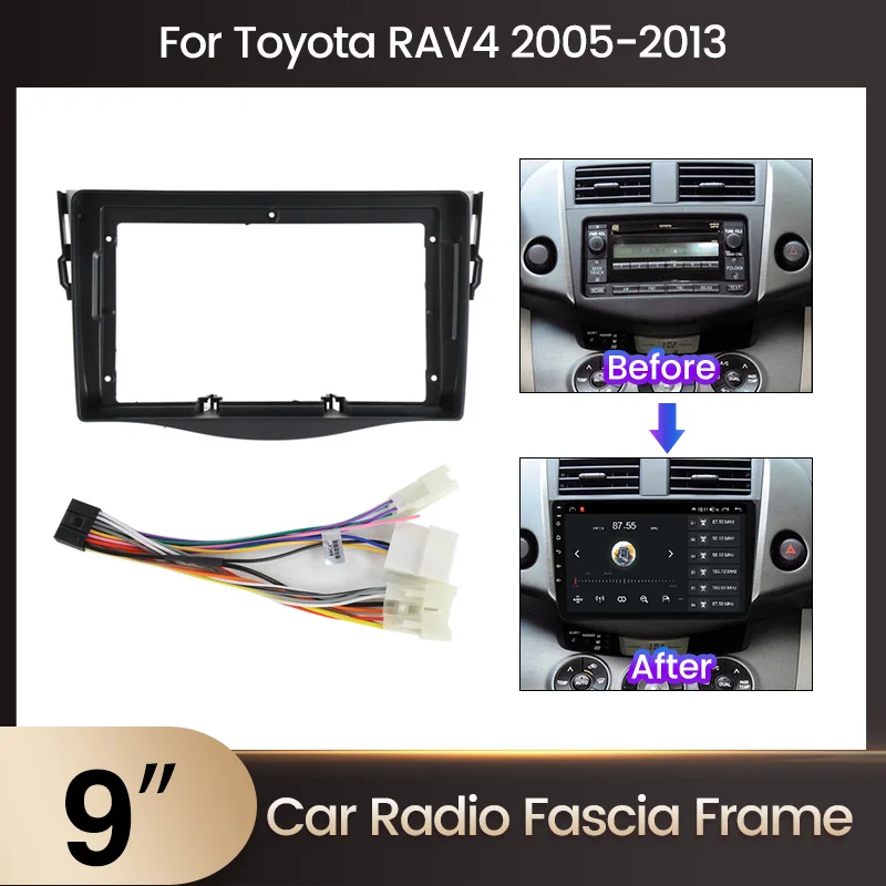 MEKEDE 2Din Android автомобильный DVD рамка аудиоадаптер панель 9 дюймов для Toyota RAV4 2005-2013 металлический и пластиковы...