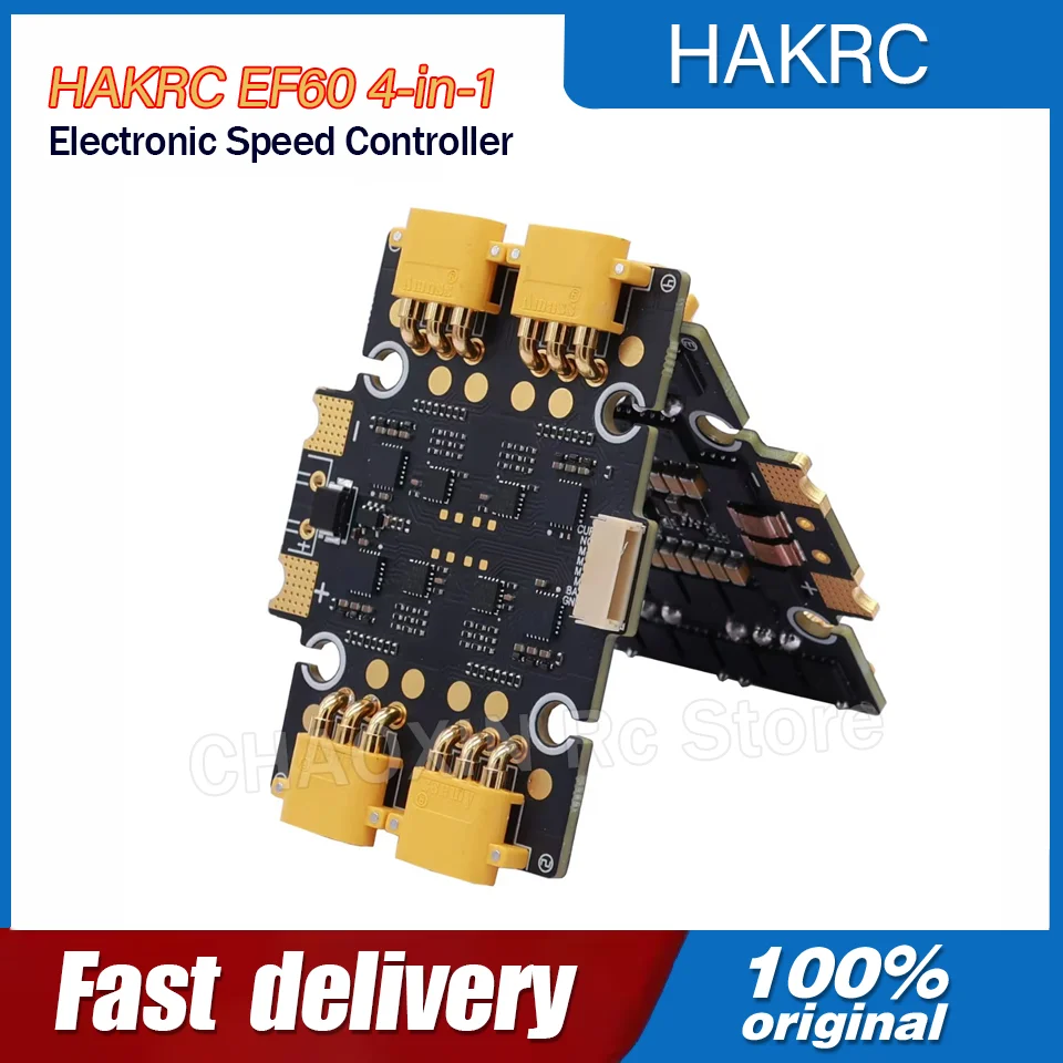 HAKRC EF60 4-in-1 ESC 50MHz 2S-6S Lipo 55A Peak Current Regenerative Braking PWM for FPV High-Power Drone Large RC Model
