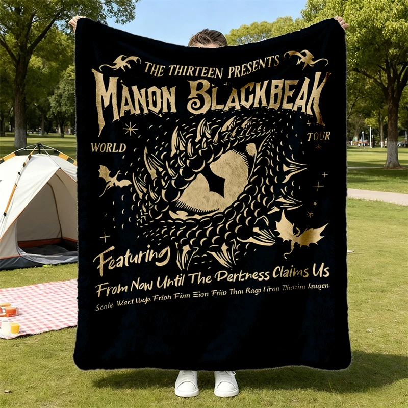 The Thirteen Presents Manon Blackbeak World Tour Cozy Blanket, Throne of Glass Warm Blanket, Witchy Vibes Soft