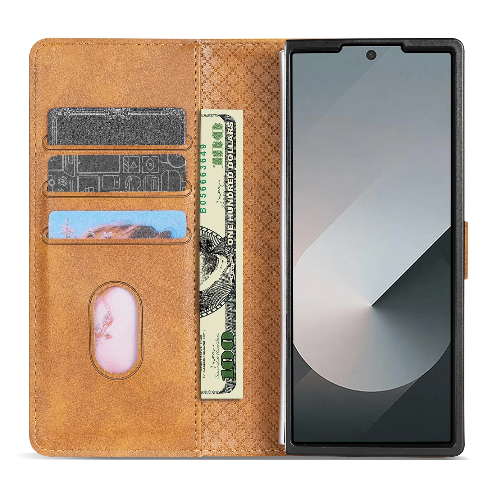 Flip Leather Wallet Case for Samsung Galaxy Z Fold 8 Ultra 7 6 5 4 3 Magnetic Attracti Card Pocket Purse Folding Cover Book Bag