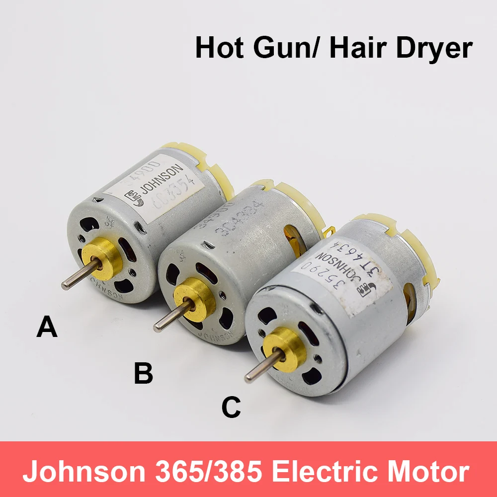 JOHNSON 34900 RS-365SA-1885/ 35290 385SA-2073 Электродвигатель с угольной щеткой 12 в 18 в 20 в 24 В высокая скорость для фен тепловой пушки