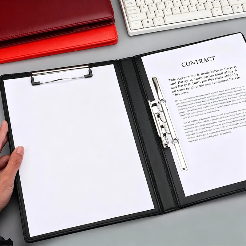 University A4 Leather Executive Portfolio Folder women Business for Document Holder Clipboard Desk organizer Office Accessories 6