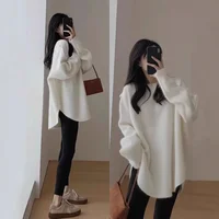 겨울 스웨터 Ladies' Lazy Sle Knitted Sweater Autumn Winter Faionable Base Layer Irt Inner Wear Mermaid Color Matching Top 4