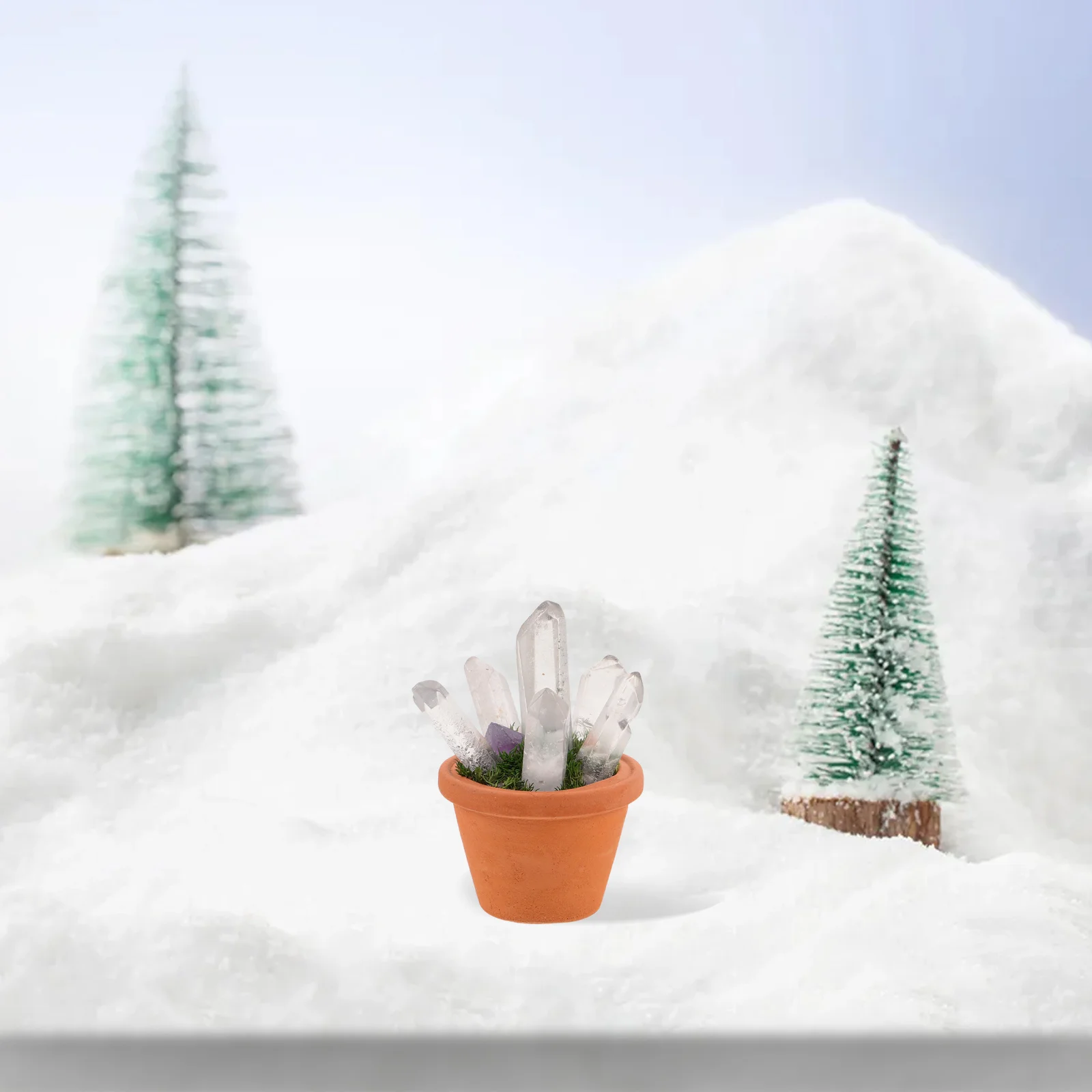 

Crystal Rough Stone Mini Bonsai Ornaments Natural Handmade Desktop Decor Small Crystals for Home Office Decoration