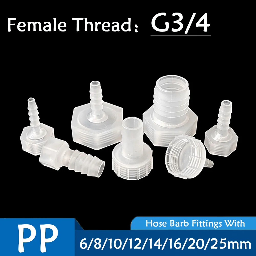 

6/8/10/12/14/16/20/25mm Hose Pagoda Barb Fittings Connector With G3/4 Female Thread Straight Connector Water Pipe Coupler Adapte
