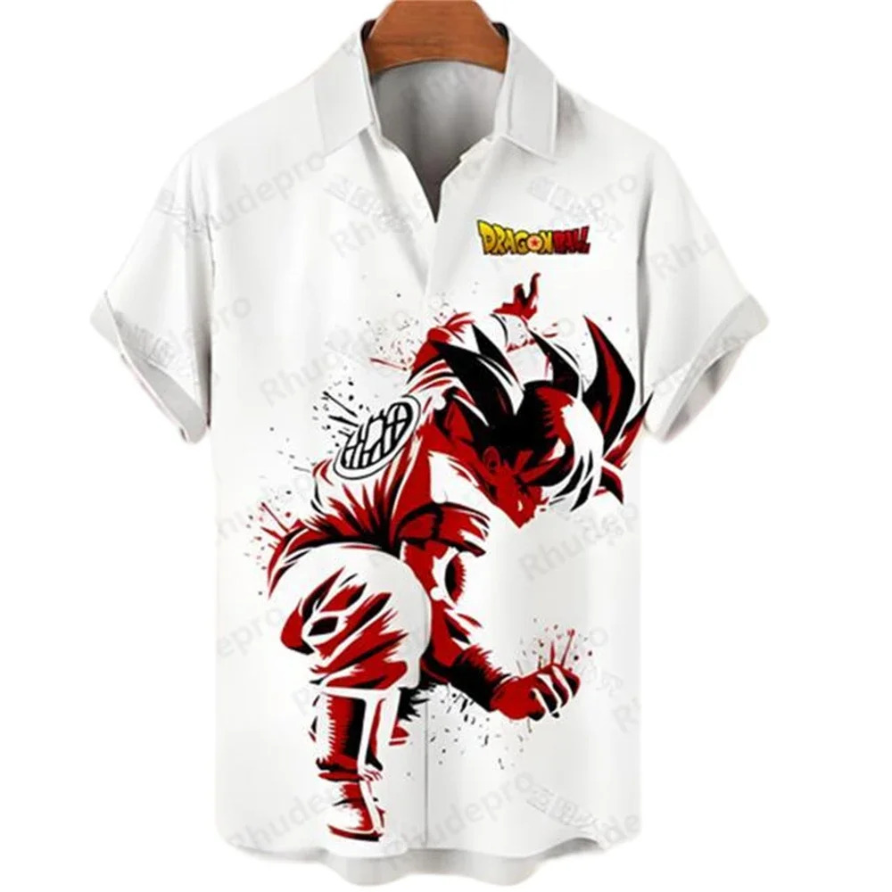 Herren Casual Kakarot Vegeta Hemd Sommer Dragon Ball Shirt Herren Anime Kleidung Mode Goku Hawaiian Super Saiyan