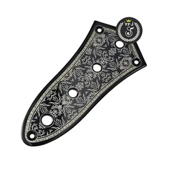 1 PACK Fit for Fende Jazz Bass Guitar Switch Control Plate 4 Holes Engraved Guitar Replacement Accessories