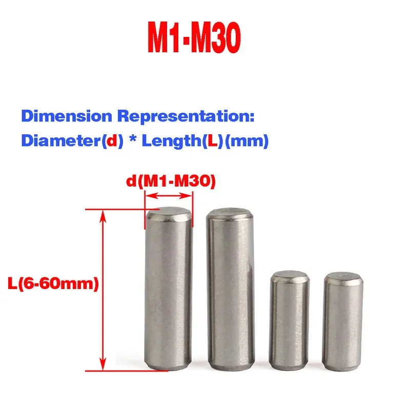 High Shear Strength Bearing Steel Pin for Close Tolerance Fit in Heavy Duty Equipment M1 M2 M3 M4 M5 M6 M8 M10 M12 M14 M16 M20