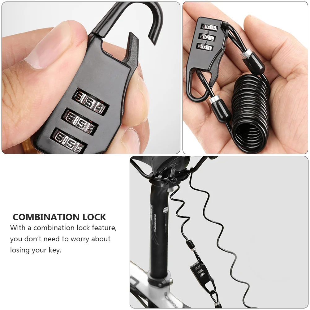 

Combination Cable Lock Resettable Bike Locks Heavy Bicycle Steel Strong Digital