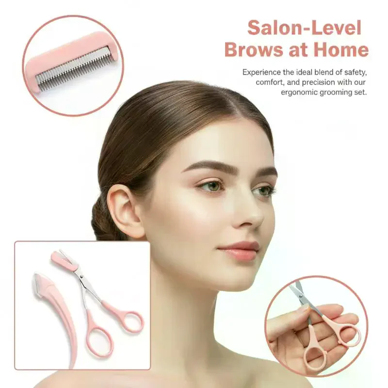 Lightweight Scissors Small Macro Eyebrow Trimmer Beginner Eyebrow Trimmer Set Suitable For All Eyebrow Shapes Salon Use